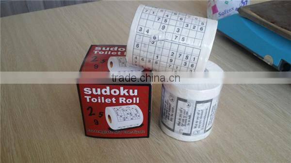 Virgin wood pulp custom printed toilet paper roll