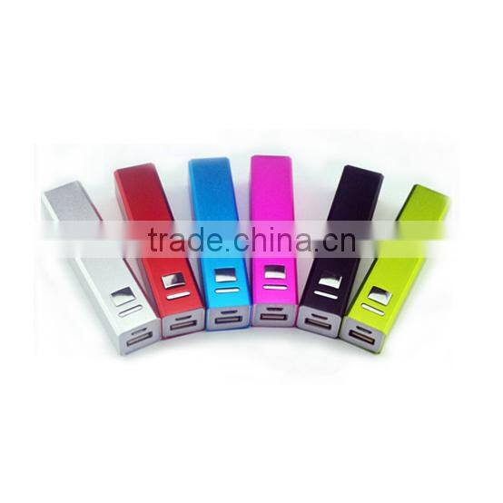 Flexible mini usb aluminium lipstick power bank 2600mah for smartphones