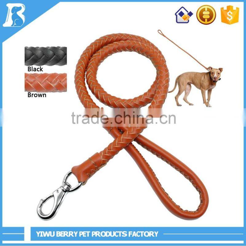 China Supplier High Quality Real Leather Braided Rope Dog Leash