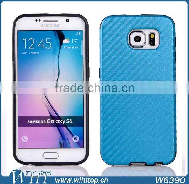 Wholesale Grain Carbon TPU Case Protective Case Cover For Samsung Galaxy S6