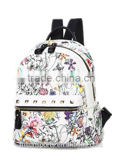 wholesale small colleague school leather backpacks bag for girls outside