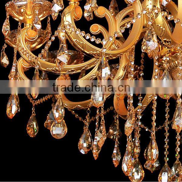 Luxurious Design Crystal Pendant Light,Golden Color Chandelier Crystal ,Pendant Lighting From Meerosee MD3154