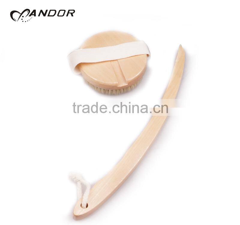 Wash back nylon bristle shower brush with massage