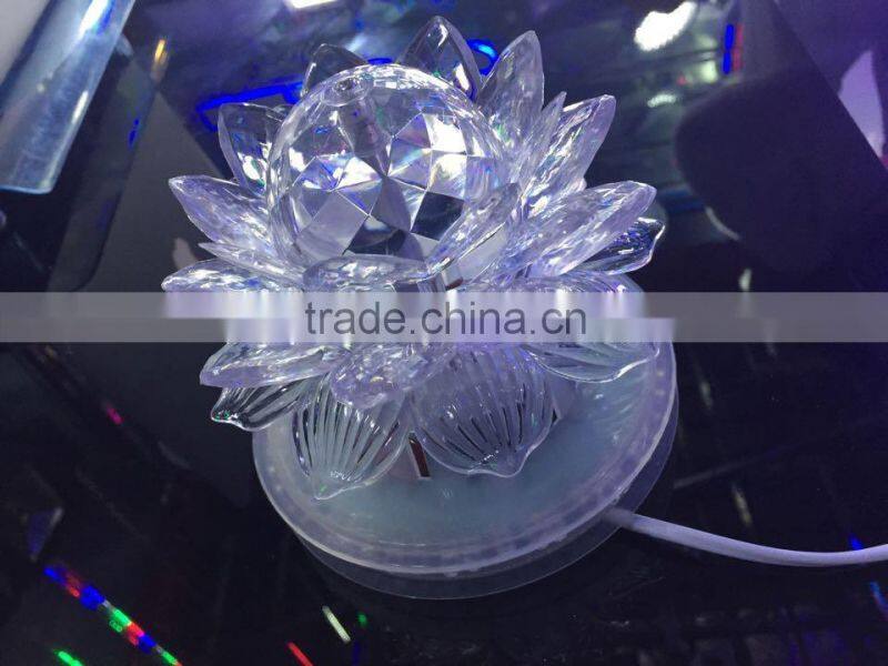 LED RGB Lamp Auto Vase Lotus Rotating Party Stage Club KTV Disco Light