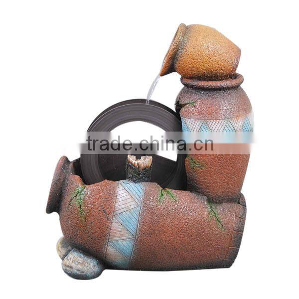 Large size Resin outdoor fountains in jar shape