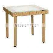 K/D version outdoor rattan table with glass top