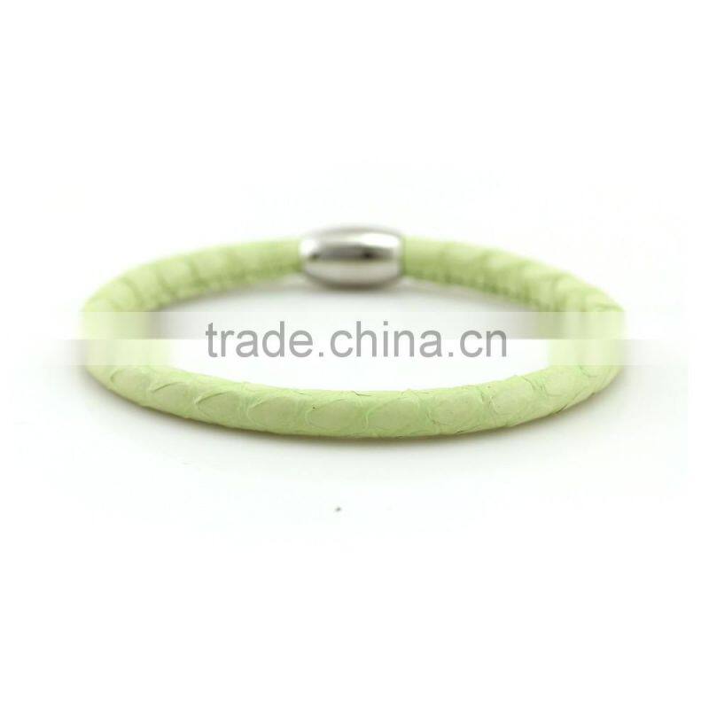 Designed snakeskin bracelets in stainless steel clasp from Dongguan landgent factory