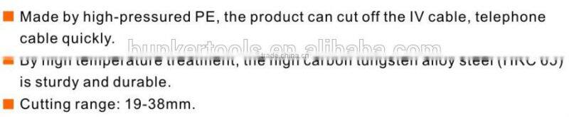 hydraulic cable cutter, cable cutter with hydraulic energy 19-38mm