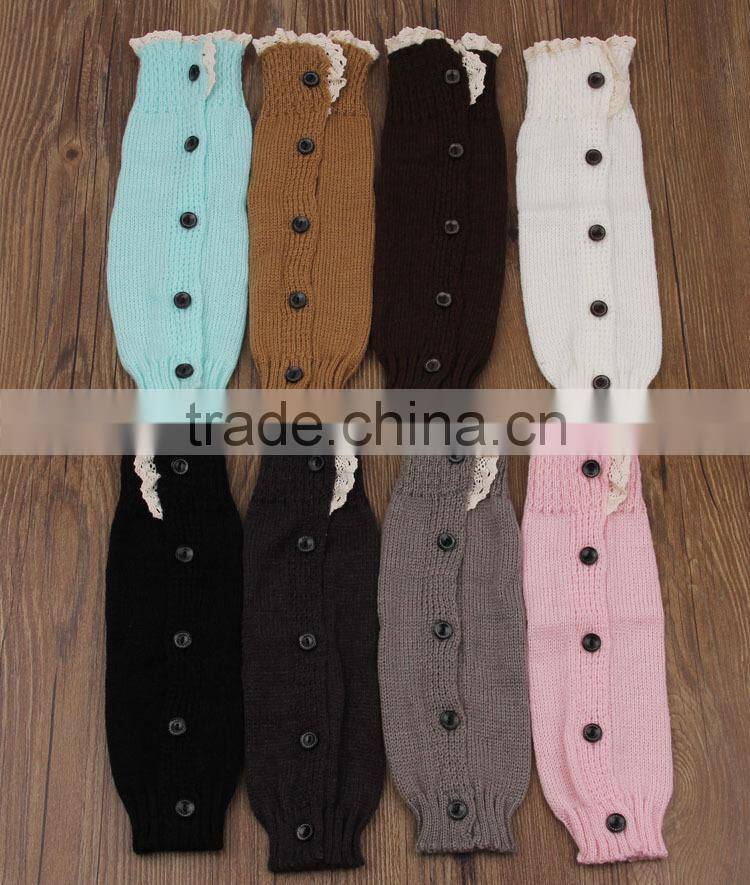 2015 hot sale leg warmers long cotton women wholesale lace boot socks