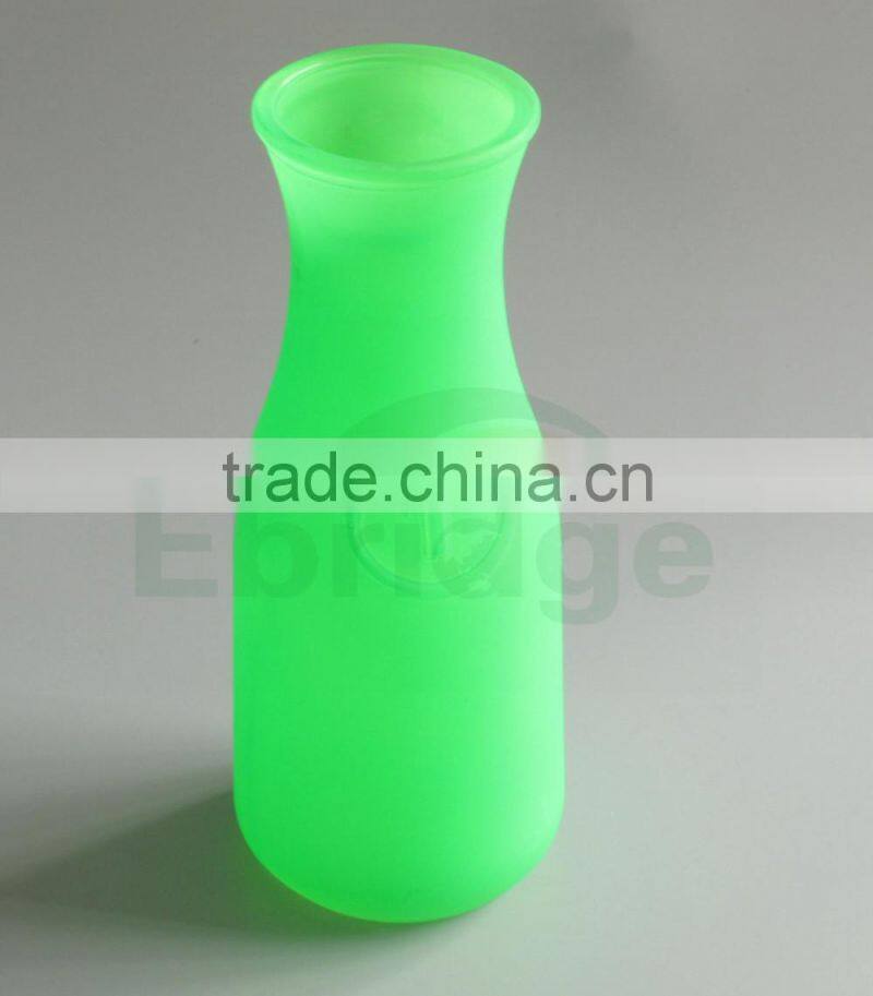green colored glass vase