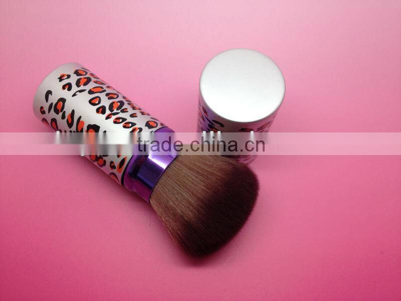 retractable blush brush leapord printed powder brushes makeup cosmetic tools