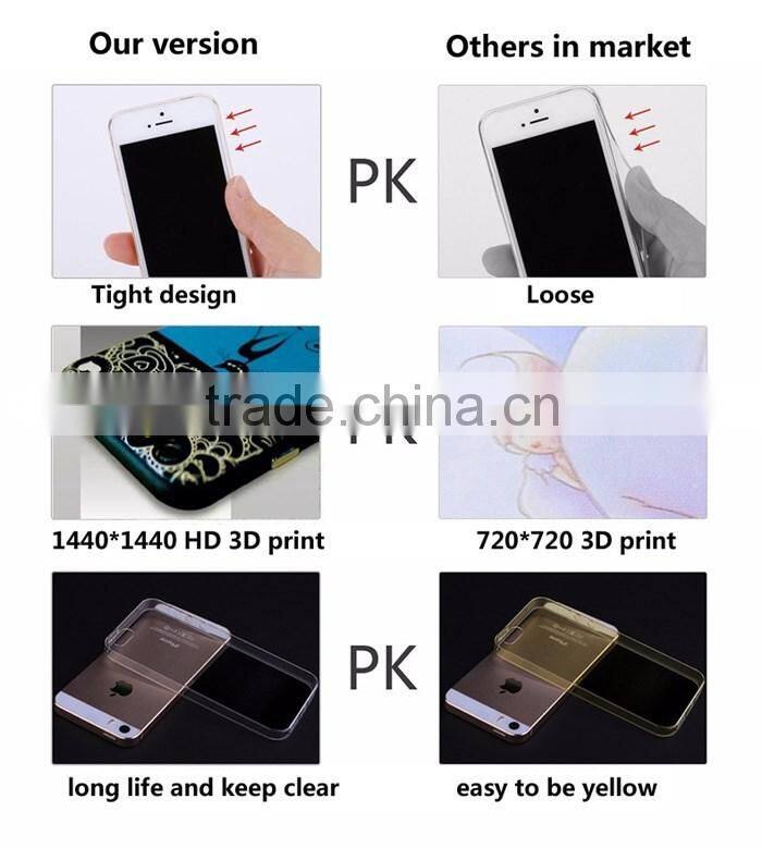 2016 Most Popular recreational machines mobile phone cases, UV Printing 3D cases for iphone 4/4s/5/5s/5c