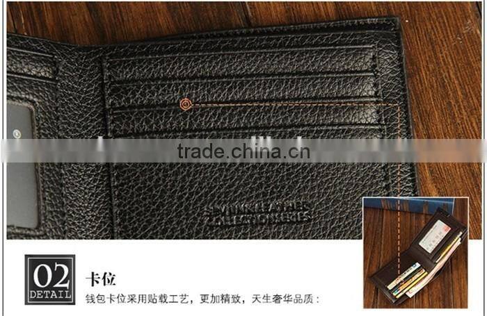 Wholesale short style PU leather coin and cash wallet for men pocket purse