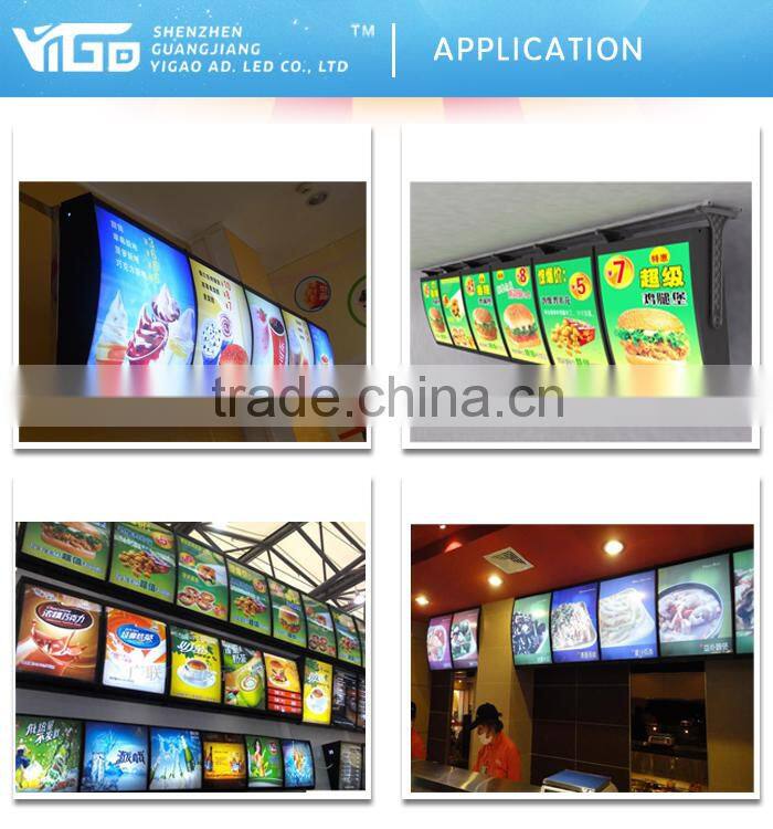 slim led menu light box for restaurant