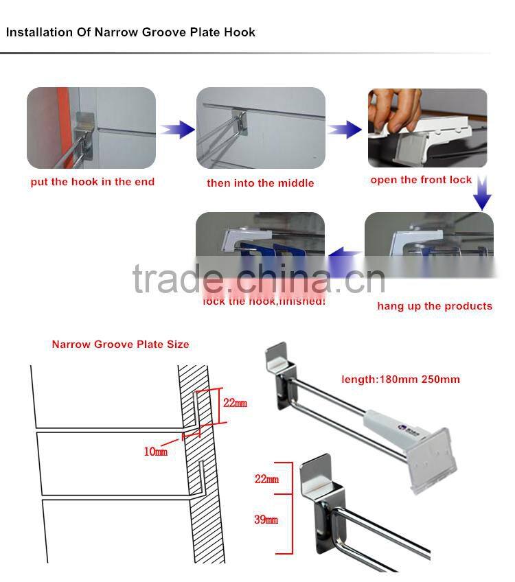 Huohua high quality slatwall security anti-theft lockig hooks