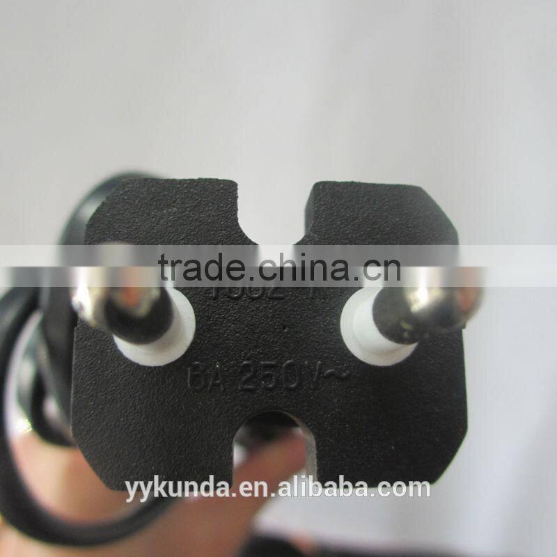 KC approval 2 pin 250V 6A Korea power cord