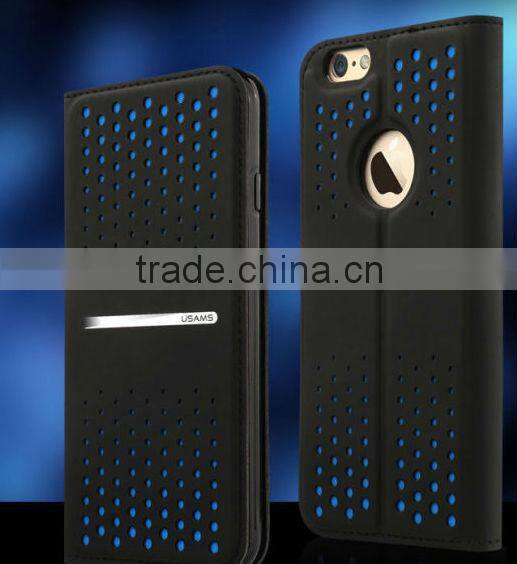 USAMS brand Colorful leather+tpu case for iphone 6 4.7
