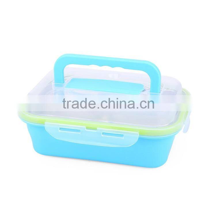 3 dividers stainless steel metal material wholesale bento lunch box for kids