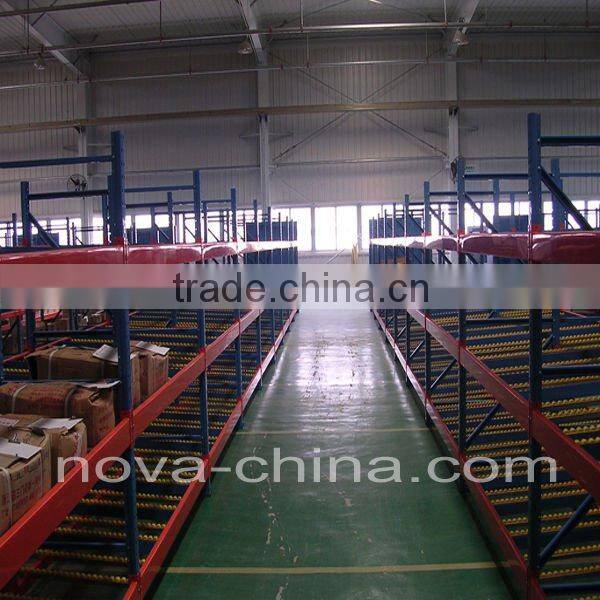 fiow through racking system