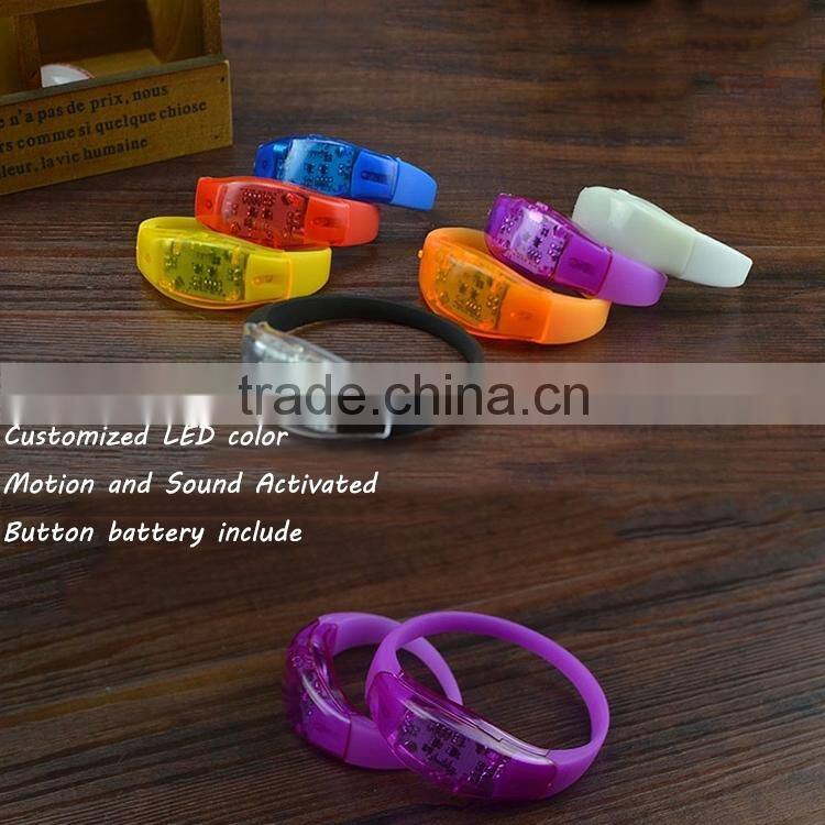 2016 Supply Eco-freindly Flashing Illumination Bracelet,sound activated led bracelet
