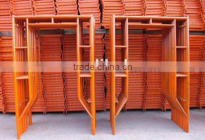 orange painted h type steel scaffolding for working platfrom