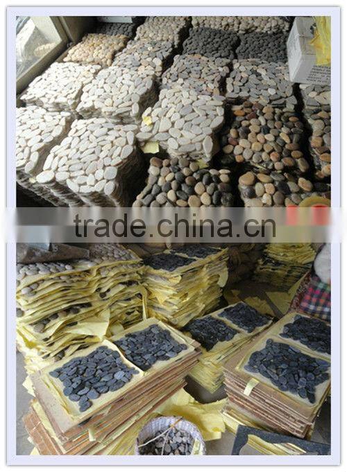 flat cut pebble tiles on net