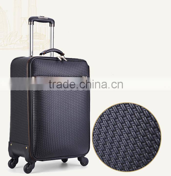 new products faddish design heavy-duty PU leather luggage trolley bag