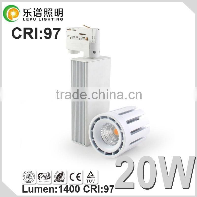 2015 Mordern designed dimmable black or white aluinium shell high lumen 1400lm 20watt track light led with CE&ROHS