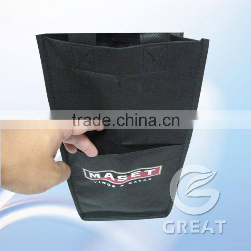Reusable 1 Bottle / 2 Bottle / 4 Bottle / 6 Bottle Non Woven promotional wine bag