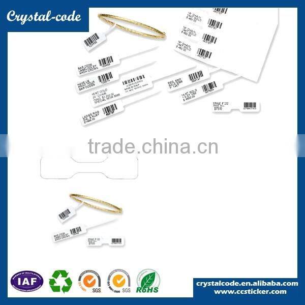 Eco-friendly blank or white die cut waterproof jewelry label for security