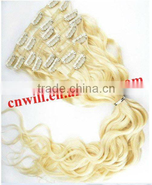 100% Human hair clip in hair extensions for african american full head clip in hair extensions straight 100g Per Set