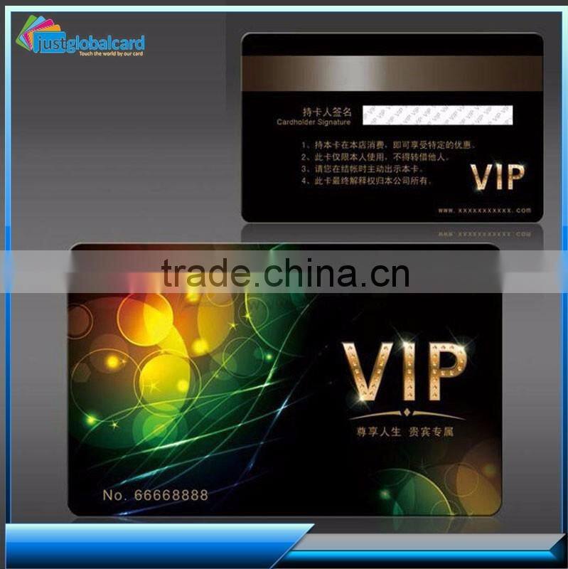 High Quality Programmable plastic uhf Rfid PVC card Vip Magnetic Card For VIP and Members serial number embossing made in China