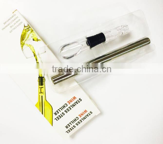 Stainless Steel Wine Chiller Stick-Best Iceless Wine Chiller - Wine Chilling Rod - Aerating Wine Pourer