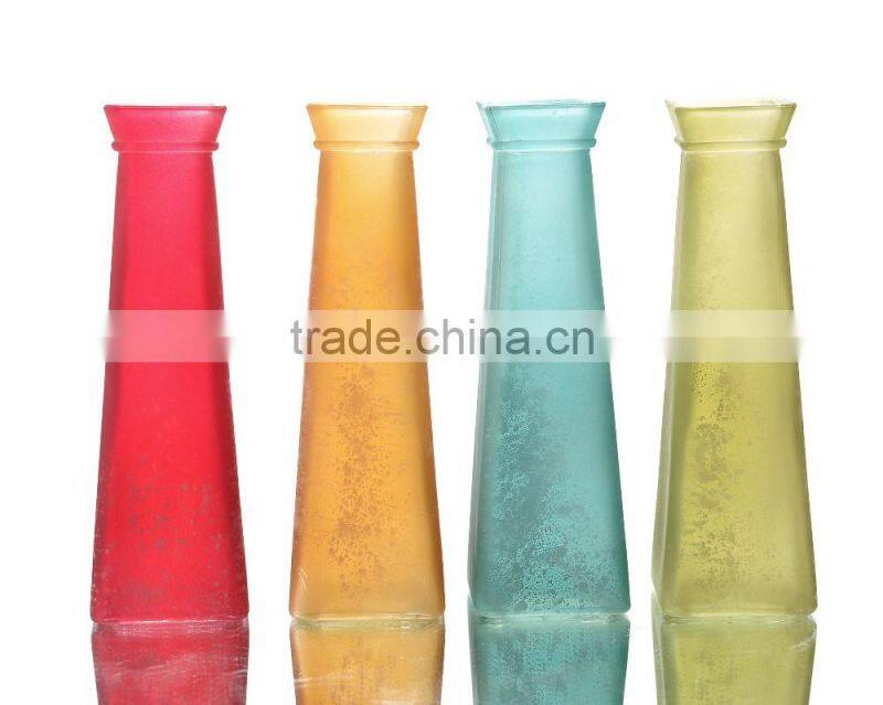Watchtower Shape Antique Colored Glass Vase