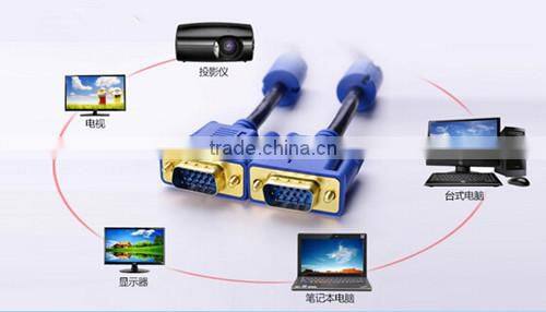 10FT 15 PIN BLACK SVGA VGA ADAPTER Monitor M/M Male To Male Cable CORD FOR PC TV