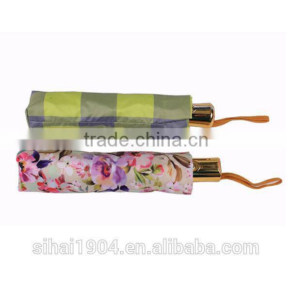 Auto open folding umbrella digital flower print umbrella