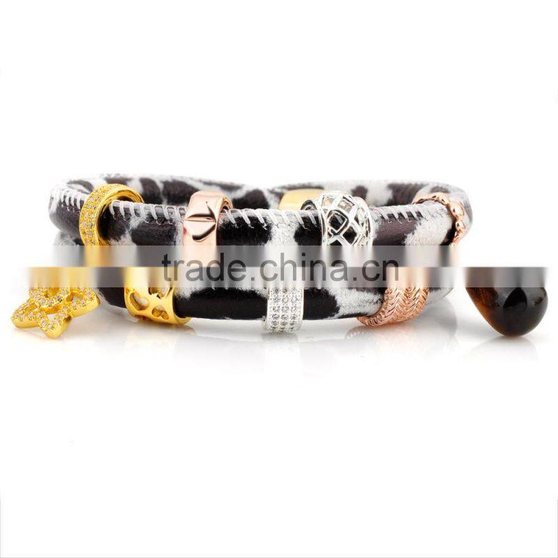 Fashionable Jewelry Women Custom Charm Bracelet Leather