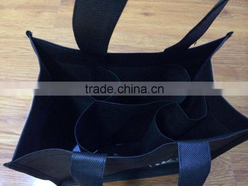 red design non woven wine bag