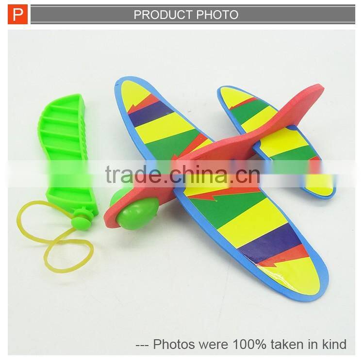 Promotion toy plastic mini eject flying plane rubber band toy for kids