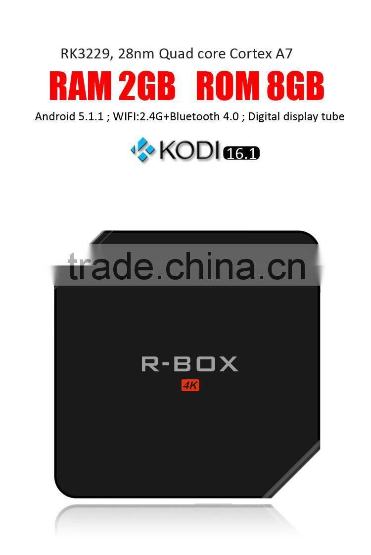 RK3299 Android TV Box R Box Android5.1 TV Box 2GB RAM 8GB NAND Flash 4K Media Player KODI16.1 Fully Loaded