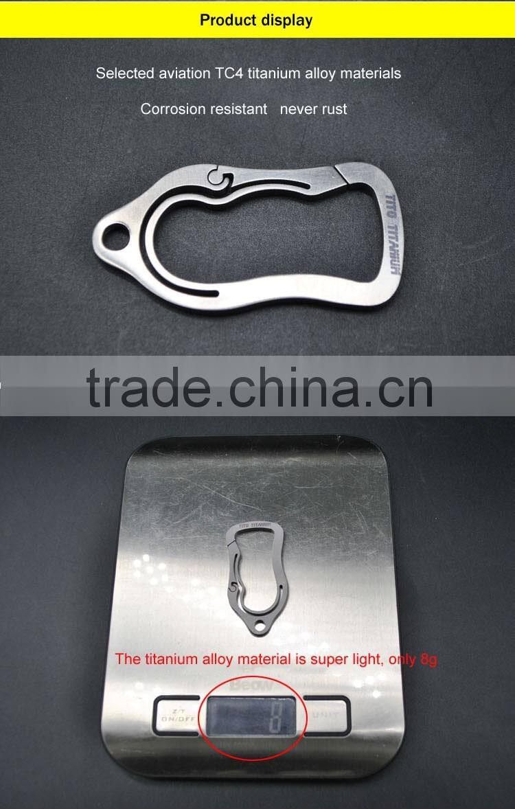 climbing carabiner hook keychain titanium