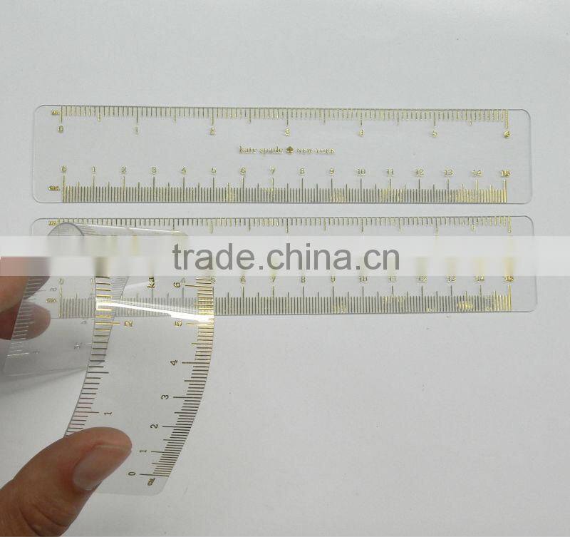 OEM HOT STAMPING PRINTING Clear flexible pvc ruler, plastic pvc ruler