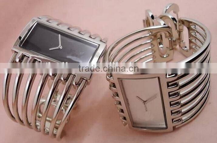 Silver watch with square shaped dial dress female watches
