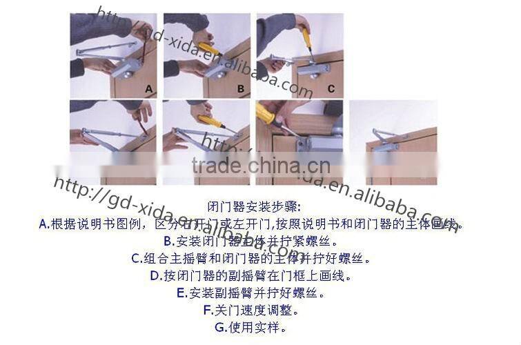 Aluminum adjust automatic door closer outdoor,door closer tension adjustment