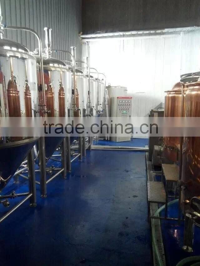 copper beer brewing equipment with CE TUV OEM produce, beer brewing 4bbl 5bbl 7bbl per batch