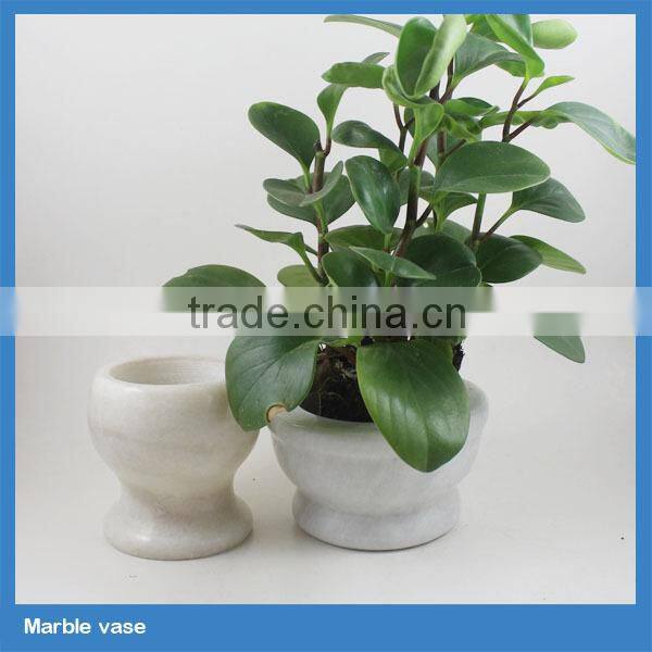 small cheap handmade white marble plant/flower vases for livingroom