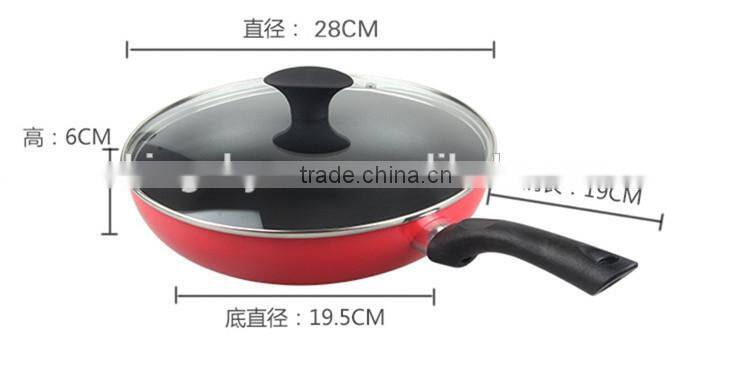 Enamel cast frying pan with lid