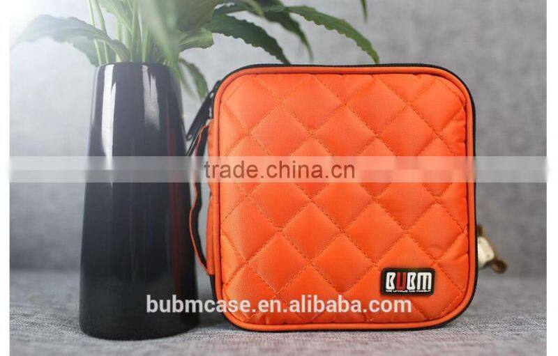 Orange 32 Capacity 230D Space Twill PVC Fabric DVD Case CD Holder personalized cd case multi disc dvd cases