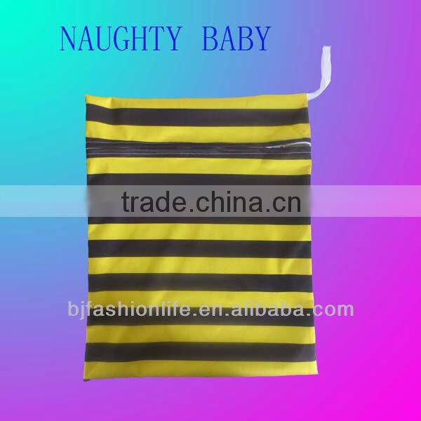 One or two pocket waterproof cloth diaper zipper wetbag waterproof travel nappy diaper bag