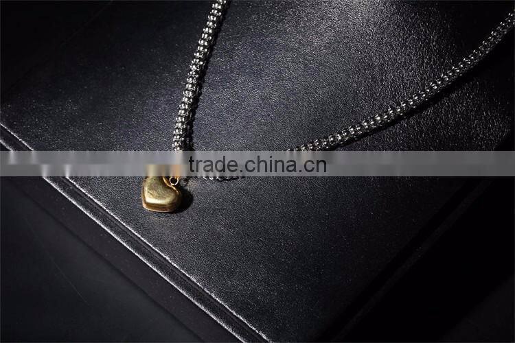 fashion accessories latest silver stainless steel chain gold heart pendant necklace